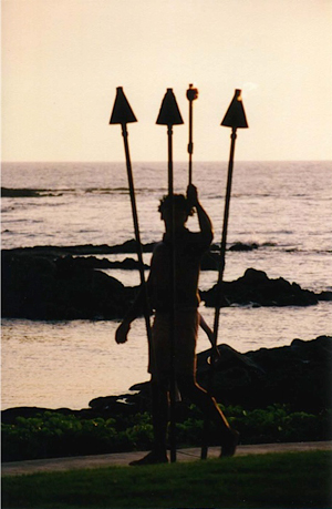 Hawaiian torch lighting